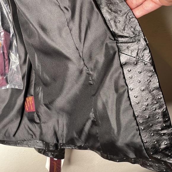 Hal rubenstein ostrich embossed black leather jacket, blazer, size large w/tags - Picture 9 of 9